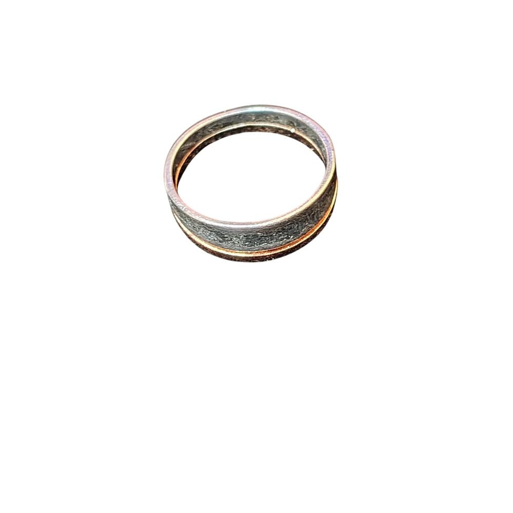 IBB 925 Sterling Silver Rose Gold Band Ring Sz 7
